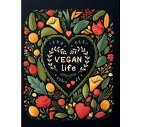 VEGAN LIFE notebook - A4 size - cute vegan notepad: lined paper - go vegan