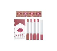Vegan lip gloss infused with glass skin lip oil for luminous evening looks,Multi-Effect Mood Lip Kit - 4 Velvet to Gloss Tubes, Temp-Change & Pearlescent Lipstick Set, Non-Stick Hydrating