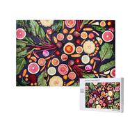 Vegan Live Fruits Vegetables Print,1000 Pieces Wooden Jigsaw Family Game Jigsaw Puzzles for Adults Teens Home Decor