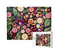 Vegan Live Fruits Vegetables Print,500 Pieces Wooden Jigsaw Family Game Jigsaw Puzzles for Adults Teens Home Decor