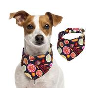 Vegan Live Fruits Vegetables Print,Dog Bandanas Cotton Pet Scarf Adjustable Bibs for Pet,L