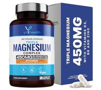 Vegan Magnesium Complex 450mg with Zinc, Vitamin D3 & B6 Triple Formula