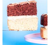 Vegan Millionaires Cake, Double Layer Chocolate and Vanilla Sponge with Caramel Buttercream, Birthday and Special Occasion Dessert