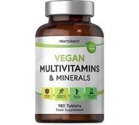 Vegan Multivitamin and Minerals with Vitamin B12, D3, and Zinc | 180 Tablets | 23 High Strength A-Z Essential Nutrients for Vegans | No Artificial Preservatives | by Horbaach