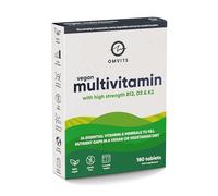 Vegan Multivitamins & Minerals - with High Strength Vitamin B12, D3, K2 & Iron - 180 Tablets in Low Waste Packaging - 6 Month Supply - Advanced Supplement for Men & Women - Palm Oil & GMO Free
