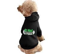 Vegan No Meat Dumbbell Fitness Warm Dog Hoodie Cute Dog Costume Sweatshirt Cozy Pet Clothes M