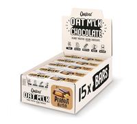 Vegan Oat Milk Chocolate - Ombar Oat M'lk Peanut Butter, Deep Filled Centres (42g x 15 Bars), Fair Trade, Dairy and Gluten Free Chocolate