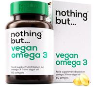 Vegan Omega 3, Algae Oil Omega 3 Supplement for Adults, Vegan Omega 3 Capsules w/DHA Omega 3 Algal Oil for Heart & Brain Health & to Lower Cholesterol, Omega 3 Vegan - 60 Omega 3 Softgel Capsules