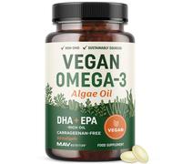 Vegan Omega 3 Algae Oil | Plant Based DHA EPA | Sustainably Sourced, No Carrageenan, Non GMO | Heart, Brain, and Eye Health | Fish Oil Alternative |