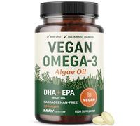 Vegan Omega 3 Algae Oil, Plant Based DHA EPA, Sustainably Sourced, Non GMO