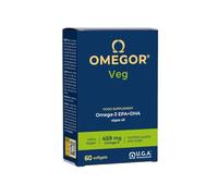 Vegan Omega 3 OMEGOR Veg - Algae Oil Omega3 Capsules Certified by IFOS and Vegan Society - 250mg EPA and 125mg DHA with Vitamin E (60 Caps)