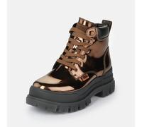 Vegan patent ankle boots for women Buffalo Aspha Marron 40