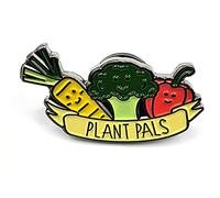 Vegan Plant Pals Broccoli Carrot Pepper Metal Enamel Pin Badge