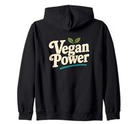 Vegan Power Food Humor Plant Based Zip Hoodie