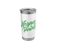 Vegan Power Hand-Drawn Lettering Stainless Steel Insulated Tumbler