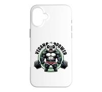 Vegan Power Panda Vegan Gym Weightlift Gym Quotes Gym Fitnes Case for iPhone 16 Plus