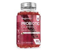 Vegan Probiotic Gummies with Prebiotic - 45 Days Supply (90 Gummies) - Natural Strawberry & Vanilla Flavour - Spore-Forming Bacillus Coagulans Strain & Prebiotic Fibre Inulin - for Men & Women