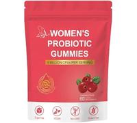 Vegan Probiotics Gummies for Women, Vaginal Probiotics Feminine Balance pH Gummies Cranberry Flavour, 60 Count