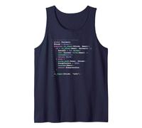Vegan Programmer Animal Rights Code for Hacktivist Tank Top, Men, Navy Blue, Medium