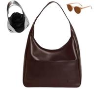 Vegan PU Leather Trendy Soft Tote Bag, Large Capacity Casual Underarm Handbag for Women, Waterproof Simple Shoulder Bag