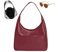Vegan PU Leather Trendy Soft Tote Bag, Large Capacity Casual Underarm Handbag for Women, Waterproof Simple Shoulder Bag