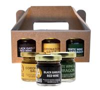 Vegan Sauce Gift Box (3 Jars x 28g) | Black Garlic & Red Wine, White Wine & Tarragon, Coronation Sauce | Just Add Vegan Cream Alternative | Marinade | Restaurant-Quality Gourmet | Gluten Free