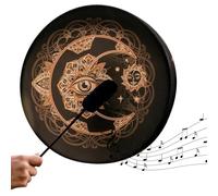 Vegan Shaman Drum 10 Inch Healing Instrument, Alchemical Moon Shaman Drum