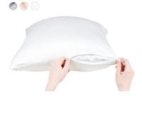 Vegan Silk - Anti Acne Pillowcase - Queen Size 20"x30" with Zipper, Premium 75% Viscose Derived from Bamboo, 25% Modal Blend, White, 1 Piece - Cooling Silky Satin Pillow Case - Oeko-TEX Certified