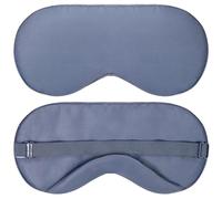 Vegan Silk - Sleep Mask - Navy Gray, 100% Viscose Derived from Bamboo - Lightweight Eye Mask with Adjustable Strap - Blackout Sleeping Blindfold for Women & Men - Comfortable Light Blocking Eye Cover