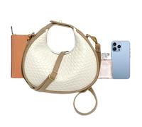 Vegan Skin Hobo Bag - Half-Moon Slung Carryall for Journeying | Scuff-Resistant Material with Internal Pocketing & Adjustable Strap Length for Students, Clients, Buyers and Explorers