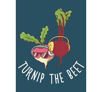 Vegan Stylish Cool Vegetable Dj Plant Turnip Novelty: This paperback notebook is 8.5 x 11 inches (large size) and has 100 pages