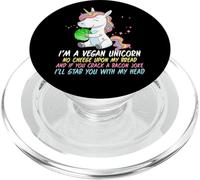 Vegan Unicorn Funny Saying Badass Men Women Herbivore PopSockets PopGrip for MagSafe