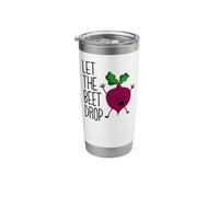 Vegan Vegetarian Gardening Beetroot Let The Beet Drop Pun Stainless Steel Insulated Tumbler