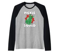 Vegan Vegetarian Team Vegetable Green Food Pickle Squad Raglan Baseball Tee