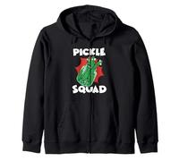 Vegan Vegetarian Team Vegetable Green Food Pickle Squad Zip Hoodie