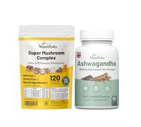 Vegan Vitality Mushroom Complex and Ashwagadha - 2 Months Supply - Stress & Resilience