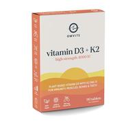 Vegan Vitamin D3 4000 IU + K2 100 mcg (MK-7) - 3 Month Supply (90 Tablets) - Lanolin-Free - High Strength Vitamin D Supplement - Supports Immunity, Bones & Muscle Function - Made from Lichen