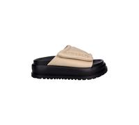 Vegan Wedge Mules Nylon Buffalo Palma Velcro Beige 39
