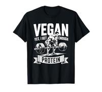 Vegan Yes I Get Enough Protein Bodybuilder Humor Gym T-Shirt