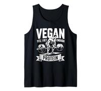 Vegan Yes I Get Enough Protein Bodybuilder Humor Gym Tank Top