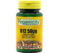 Veganicity B12 50µg (Methylcobalamin) : Yeast Free Vitamin B12-90 Vegan Tablets, in a Planet-Friendly 99% Recycled Pot