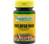 Veganicity Chelated Iron : Mineral Supplement : 90 Tablets