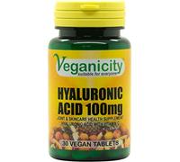 Veganicity Hyaluronic Acid 100mg : Bone & Joint Health Nutrient : 30 Tablets