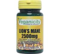 Veganicity Lion's Mane 2500mg : Memory & Mood Supplement : 60 Tablets, in a Planet-Friendly 99% Recycled Pot