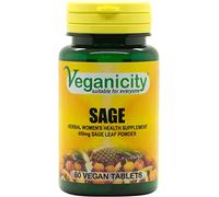 Veganicity Sage 400mg : Womens Health Supplement - 60 Tablets, in a Planet Friendly 99% Recycled Pot
