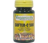 Veganicity Softer-C 500 : Non-Acidic Vitamin C Supplement 500mg : 60 Tablets, in a Planet-Friendly 99% Recycled Pot