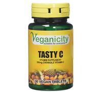 Veganicity Tasty C Chewable 500mg Vitamin C Supplement - 2 x Packs of 30 Tablets (60 Tablets)