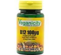 Veganicity Vitamin B12 100µg : Vitamin B12 Supplement : 90 Tablets, in a Planet-Friendly 99% Recycled Pot