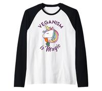 Veganism is Magic - Vegan Animals Vegetarian Peace Unicorn Raglan Baseball Tee