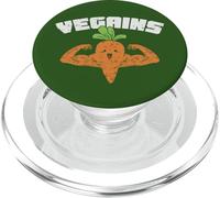 Veganism Vegains Funny Carrot Pun Vegetables Sports Vegan PopSockets PopGrip for MagSafe